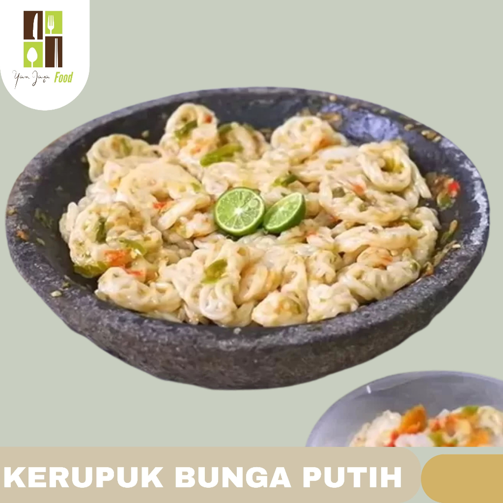 Kerupuk Bunga Putih / Kerupuk Seblak /Kerupuk Mawar Putih / Kerupuk Viral 1KG