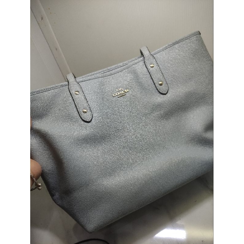 preloved Coach Tote Bag Baby Blue