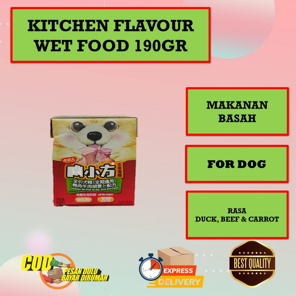 

Kitchen Flavor Duck Meat, Beef, Carrot Dog Wetfood 190gr