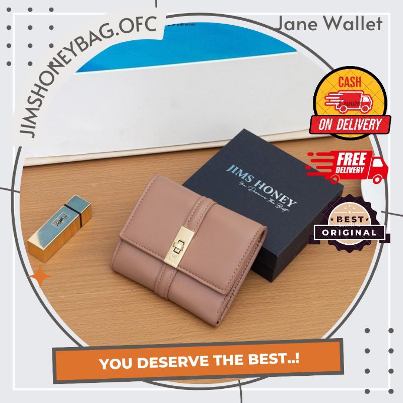 DOMPET LIPAT PANJANG WANITA CEWEK KECIL IMPORT MURAH JANE WALLET JIMS HONEY FREE BOX