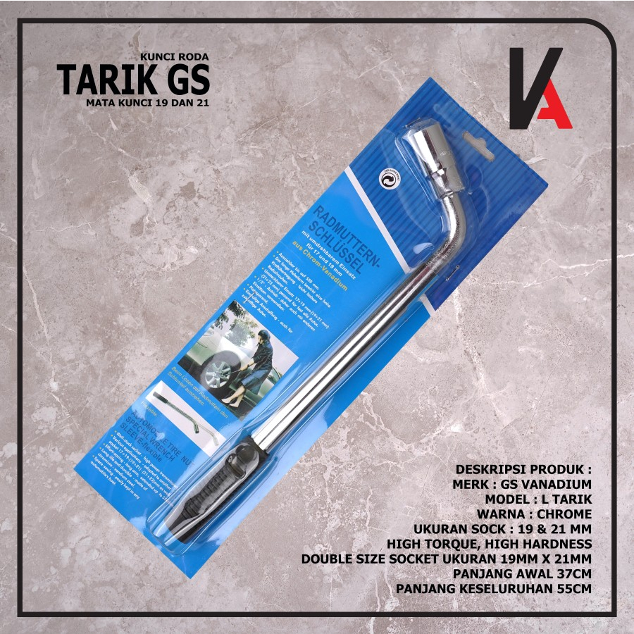 KUNCI RODA MOBIL MODEL TARIK MERK GS UKURAN 19 - 21 VANADIUM CHROME