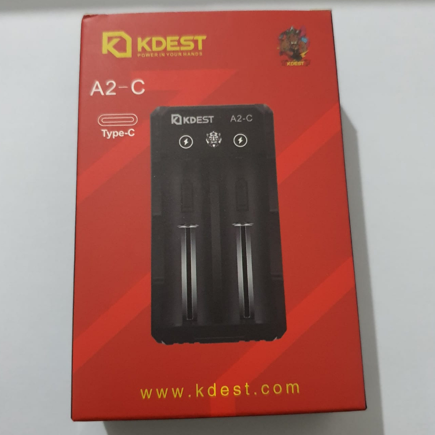 CHARGER KDEST A2C 2 SLOT -  TYPE C - BISA UNTUK UKURAN BATERAI 18650 21700