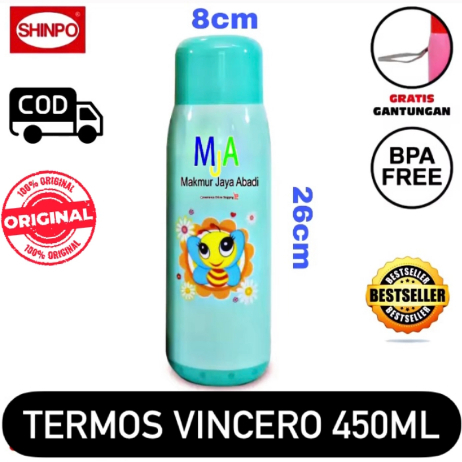 ( BISA COD ) PROMO SHINPO Vincero SIP-224 Tumbler Termos Air Panas &amp; Dingin 450 ML Thermos Vacuum Flask With Super Seal