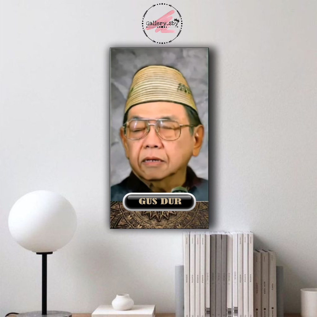 Foto Poster Kayu GUS DUR Ulama Wall Décor Bingkai Kayu