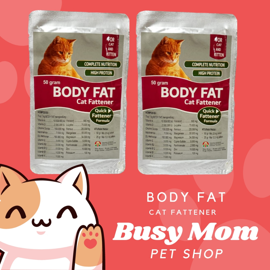 Body fat Cat - MAX BODY - KItty Fat - Giant Body Fat 50g Vitamin Penggemuk Kucing Sachet Bubuk Nutrisi Powder Bodyfat