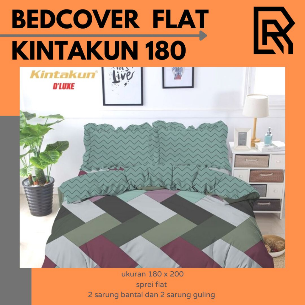 SET BEDCOVER KINTAKUN 180x200 FLAT (NON RUMBAI)