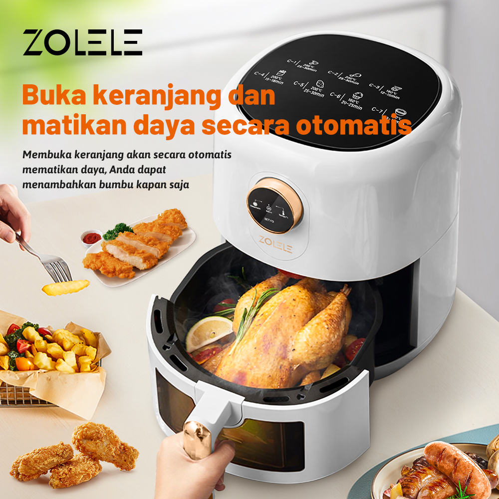 ZOLELE ZA004 4.5L Visual Air Fryer Penggorengan Udara Visual