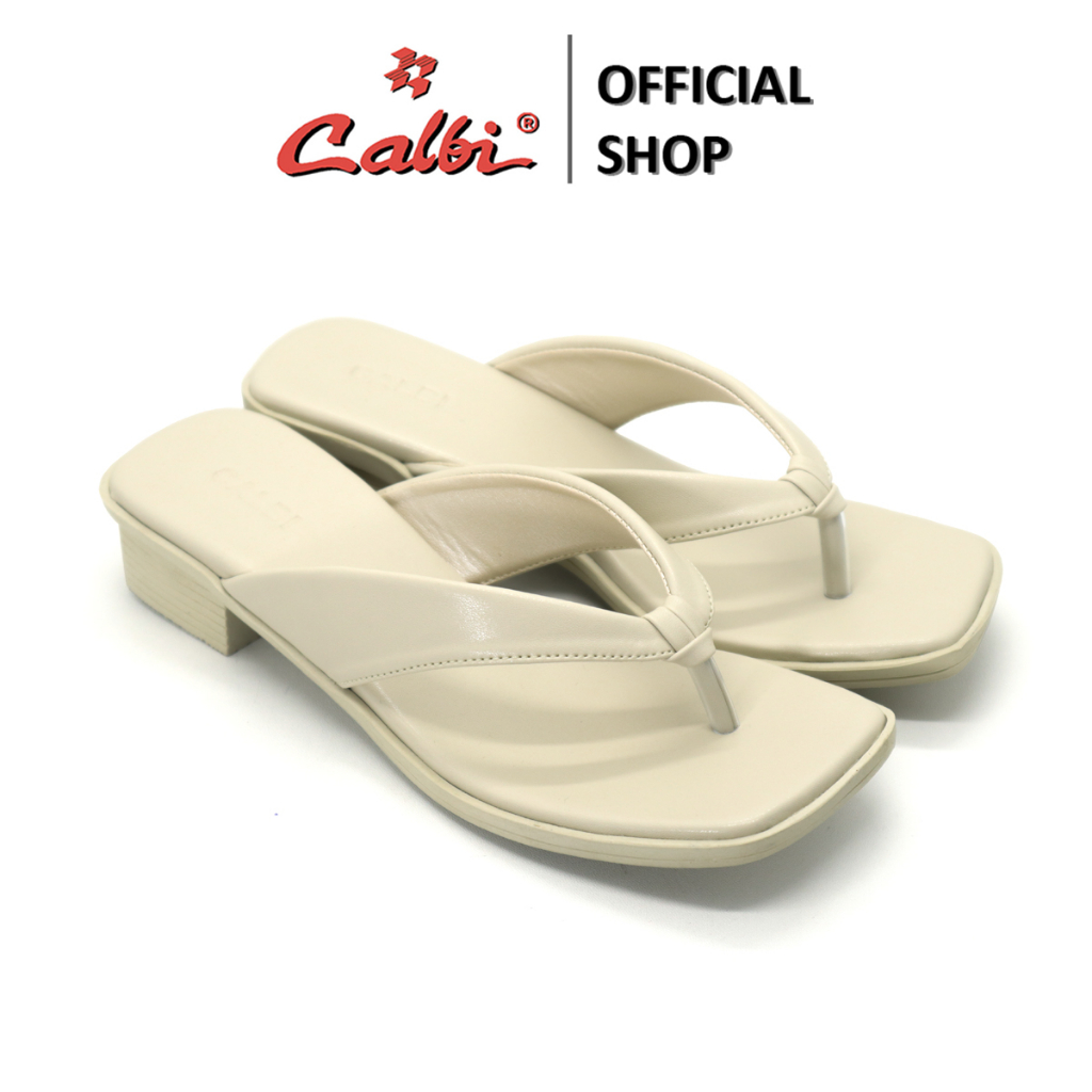 CALBI HF 461 Sandal Block Sandal Heels 4cm Kulit Jepit Perempuan OOTD Polos Casey