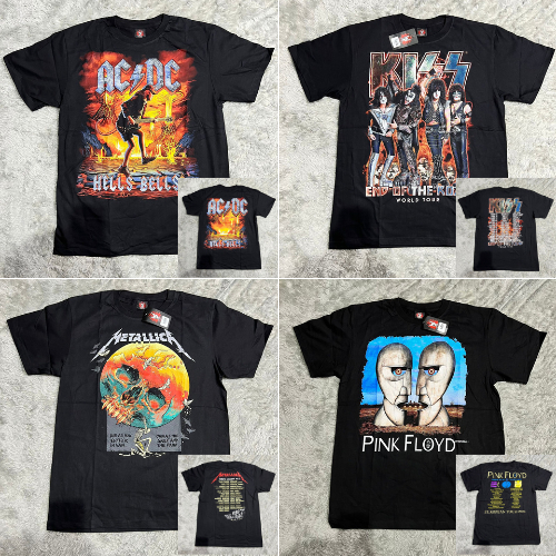 KAOS OVERSIZE BOOTLEG THAILAND TAG ROCK YEAH ROCK BAND ACDC KISS RODMAN METALLICA MCR