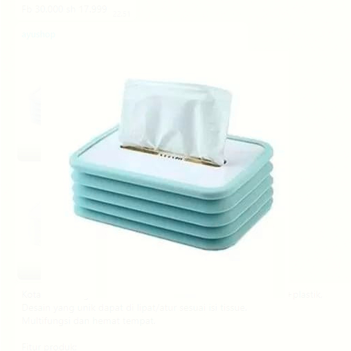 DHIO - Kotak tisu dengan desain modern minimalis, material silicone+plastik, Desain yang unik dapat di lipat/atur sesuai isi tissue. Multifungsi dan hemat tempat.