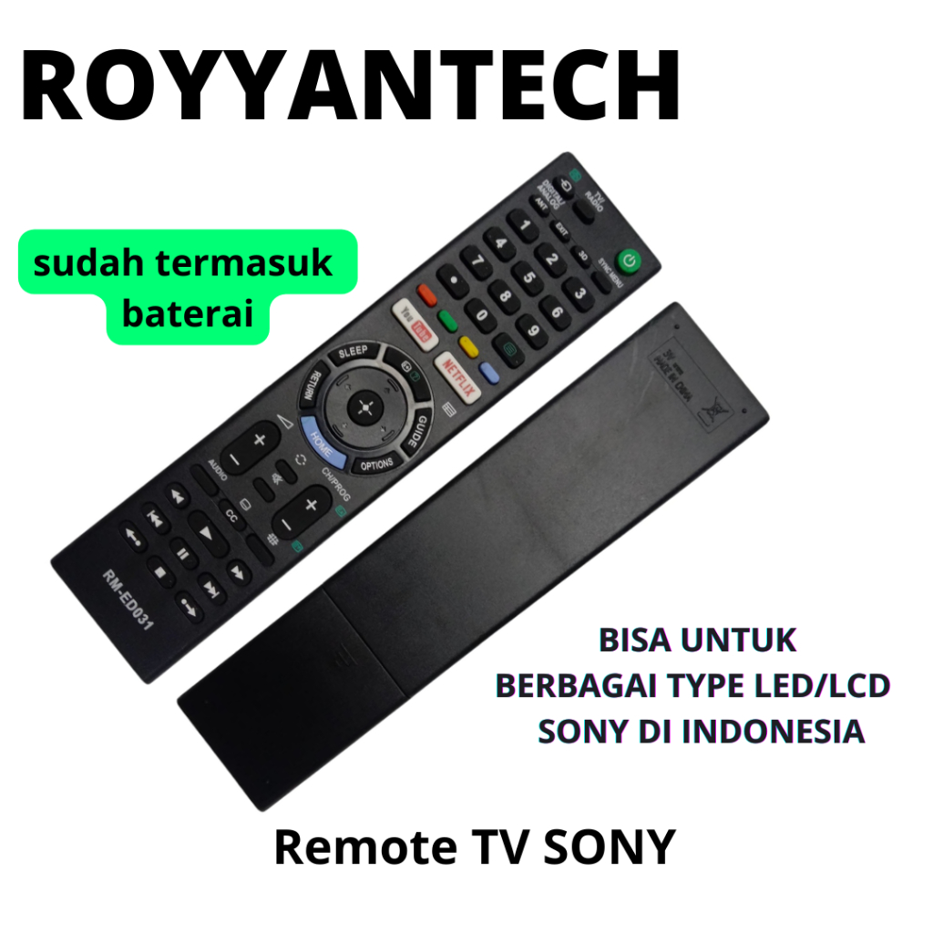 REMOTE TV LED LCD SONY BERBAGAI MERK RM ED 031