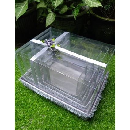 Kotak box hantaran mika set isi 4 untuk pernikahan lamaran tunangan seserahan hampers