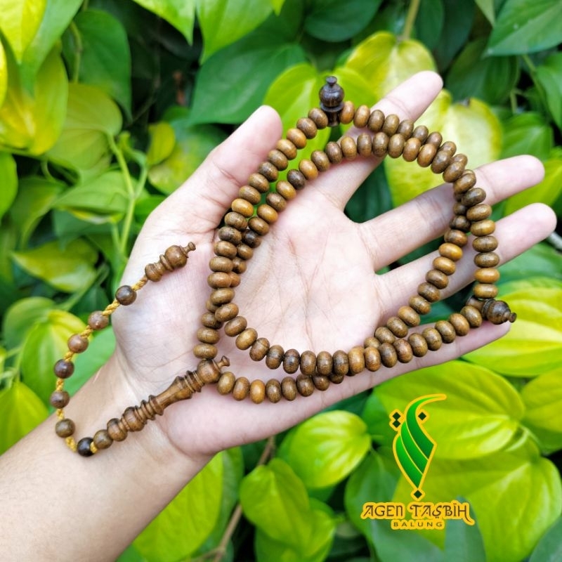 Gelang Dan Tasbih Kayu Kemuning Hitam Motif Pipih size 4×6mm COD!!!