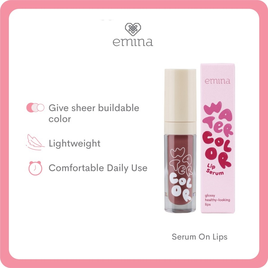 Emina Watercolor Lip Serum - Serum Bibir Mencerahkan dalam 7 Hari - 02 Mist