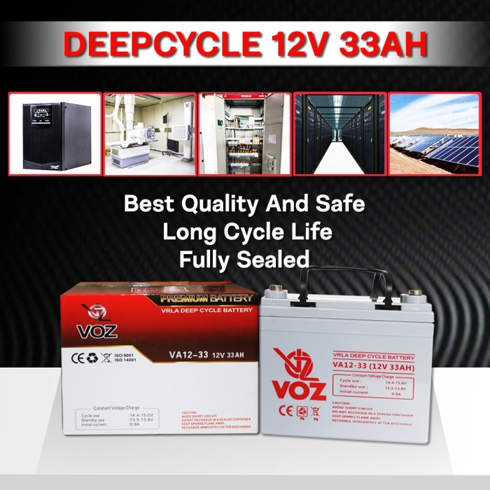 Voz Baterai Deep Cycle 12V 33 Ah| Baterai Solar Panel