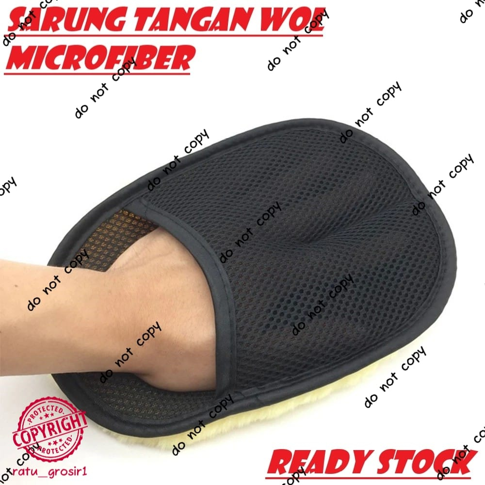 Sarung Tangan Kain WOOL Microfiber Mobil Wax Gloves Motor Exterior Interior