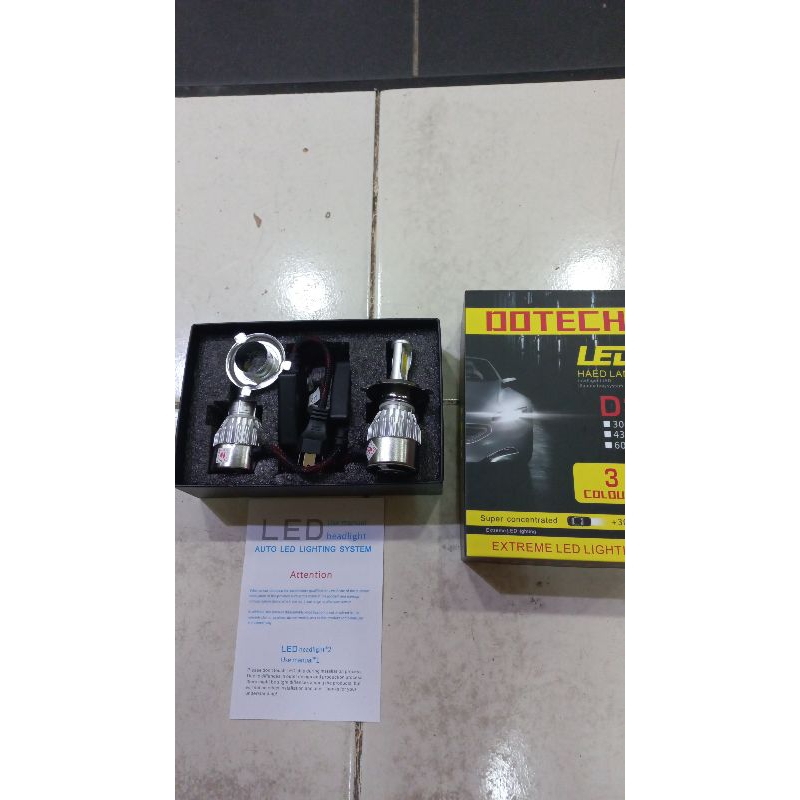 Lampu led mobil 3warna H4 Dotech