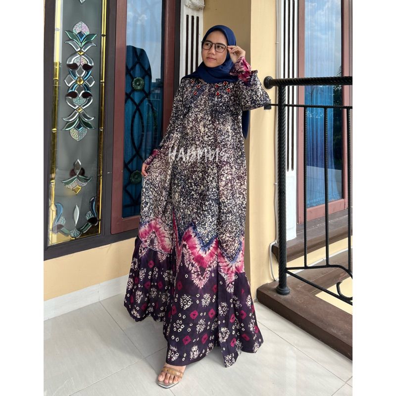 GAMIS LAYER JUMPUTAN PALEMBANG ASLI MOTIF LILIN