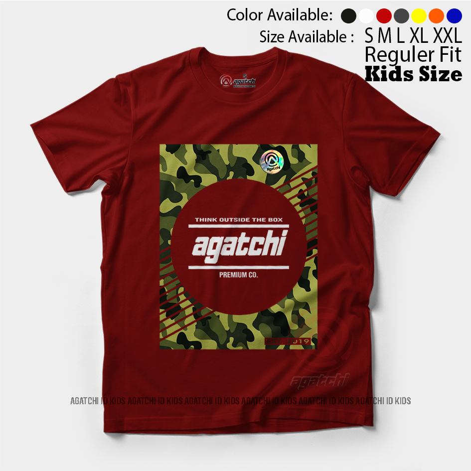 Baju Kaos Atasan Distro Anak Laki - Laki Motif Army - Agatchi Army