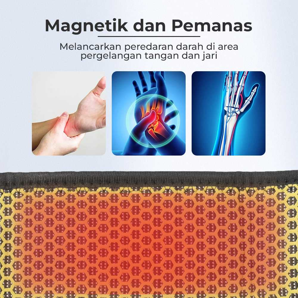 Pelindung Pergelangan Tangan Wristband Self Heating Magnetic Pengaman Tangan Olahraga Material Serat Elastis