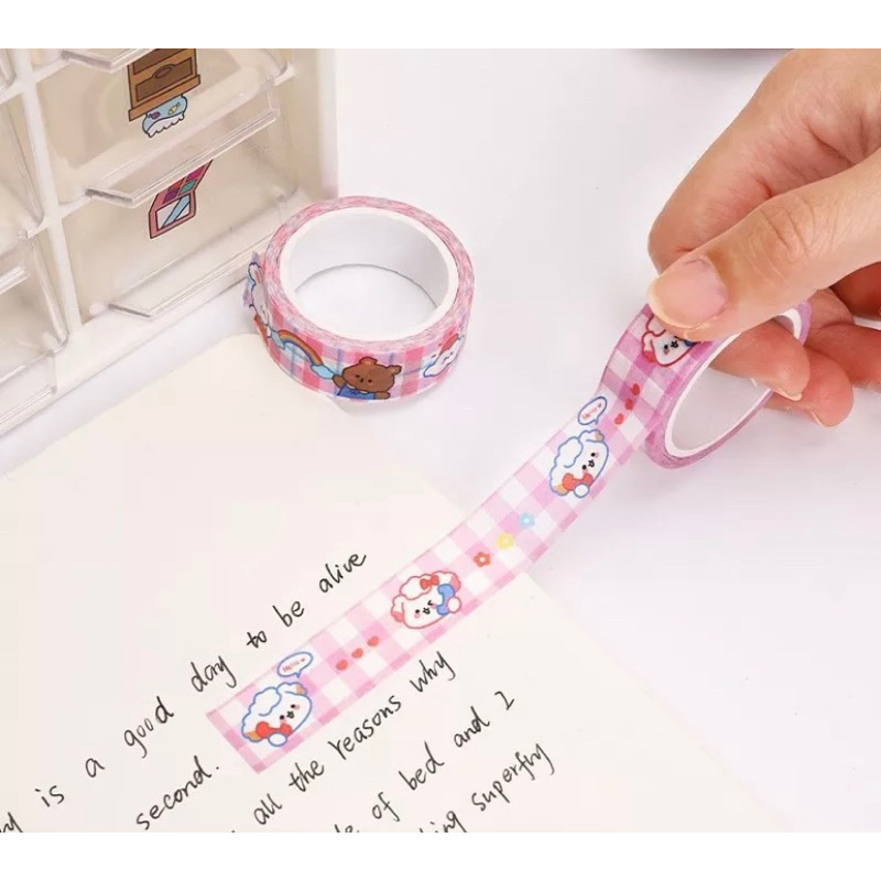 Washi Tape Imut Cute Colorful 15 mm x 5 m