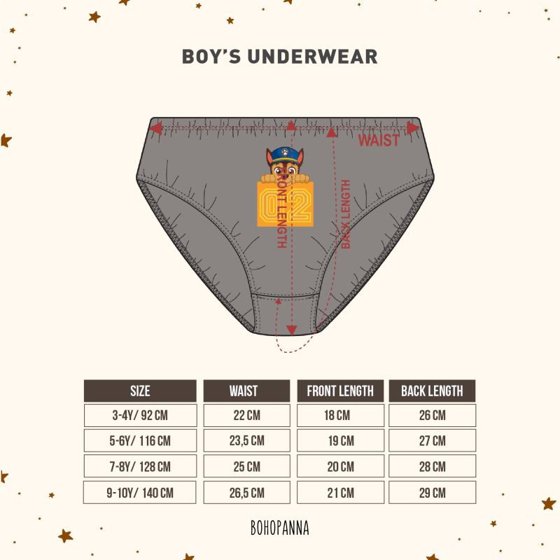 Bohopanna Boy's Underwear 3Years s/d 10Years - Celana Dalam Boho Baby