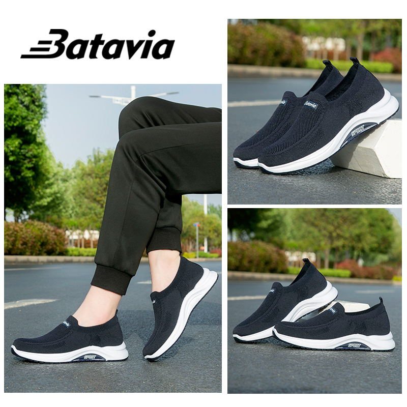 Batavia 2023 Baru Pria Sepatu Rajutan Bernapas Olahraga Sepatu Fashion Sepatu Olahraga Kasual Pria Jogging Sepatu Pria Dewasa sepatu sepatu pria sepatu cowo sepatu cowo sepatu pria sepatu pria ringan B26