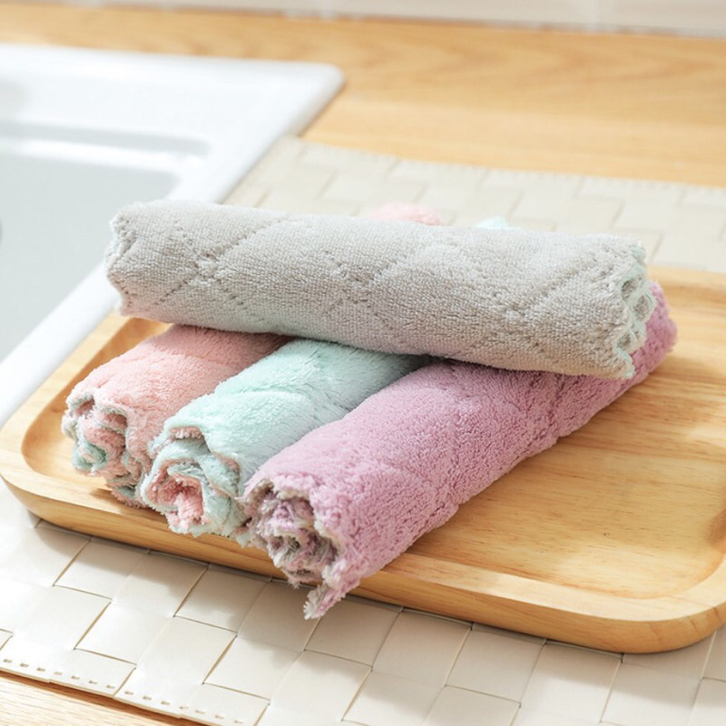 KAIN LAP MICROFIBER ANTI MINYAK 16x27CM 2 WARNA / KAIN MULTI FUNGSI / TOWEL / LAP PIRING