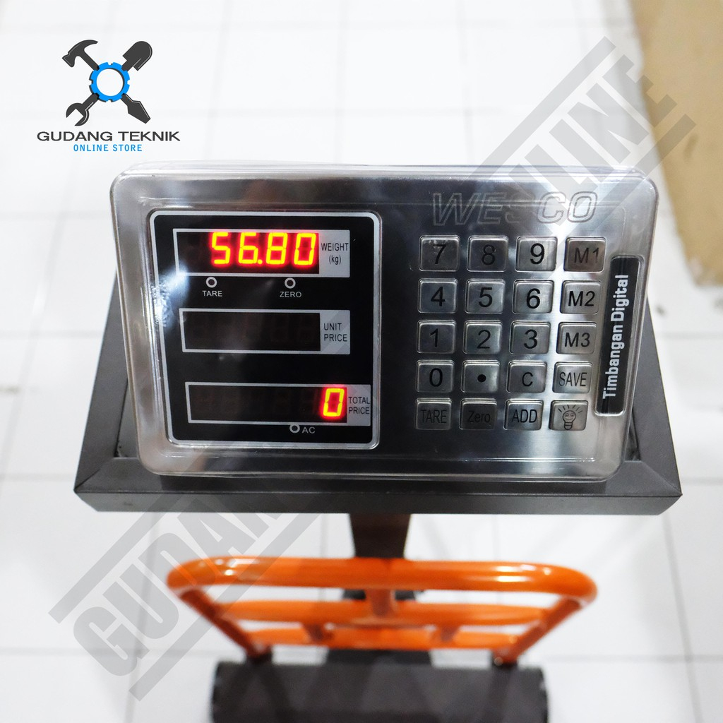 Timbangan Duduk Digital 300 Kg TD300 WESCO / Digital Scale Double Display Timbangan Charger BATERAI 300Kg TD 300 WESCO