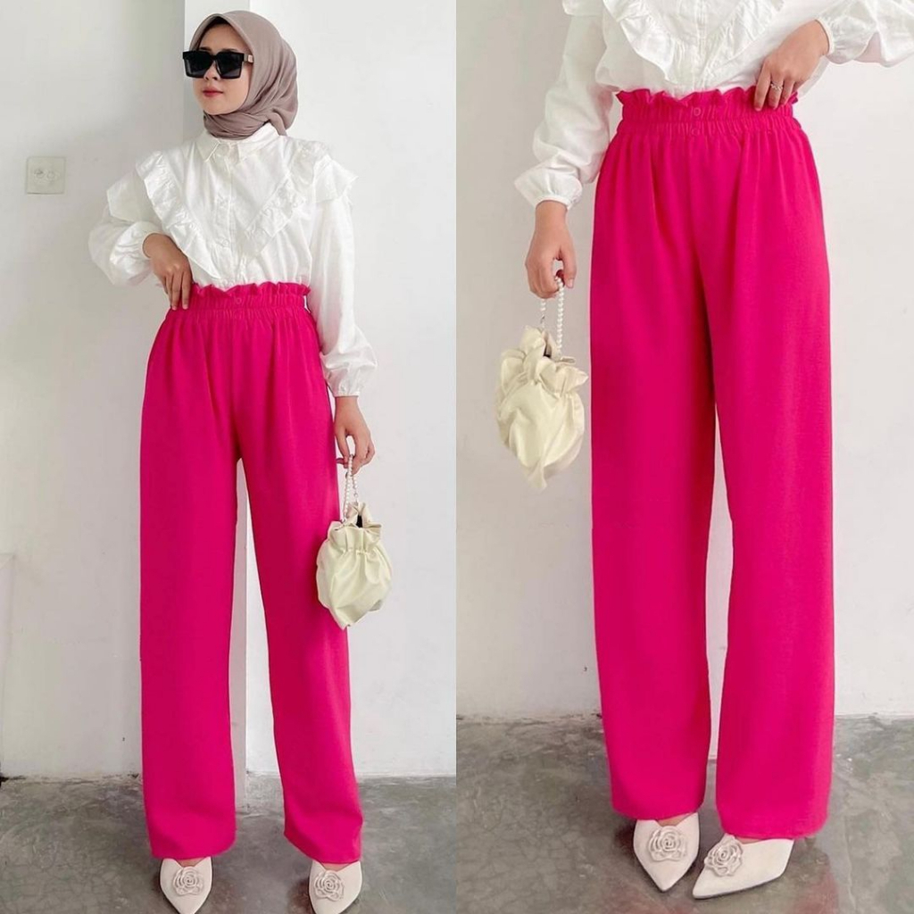 Kulot Crinkle Premium Saku Fushia Dewasa XL to XXL