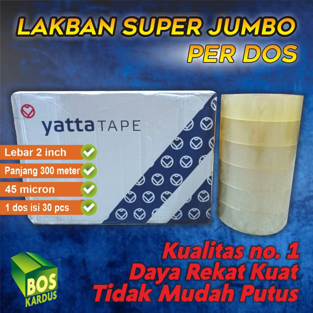 

Lakban Besar Jumbo Tebal Bening Coklat 2 INCH SUPER 45 MM 500yard 500 YARD 300 Meter 300 M 2" Setara DAIMARU PER DUS