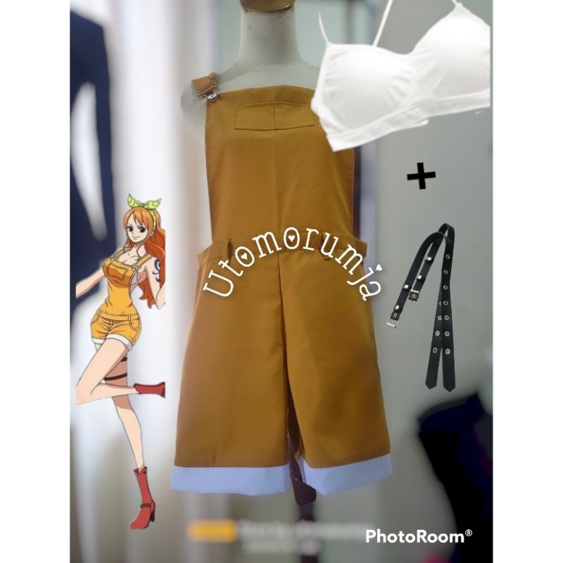 utomorumja Kostum Cosplay Anime Film Merah Nami Baju Monyet Oranye Perempuan Halloween Set Cosplay B