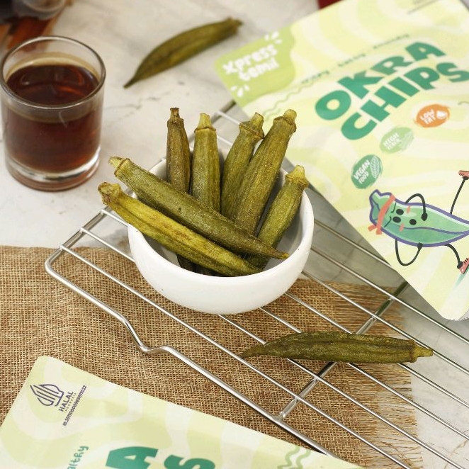 Olivoliv Snack Xpresstemil Keripik Okra Premium Kemasan Pouch