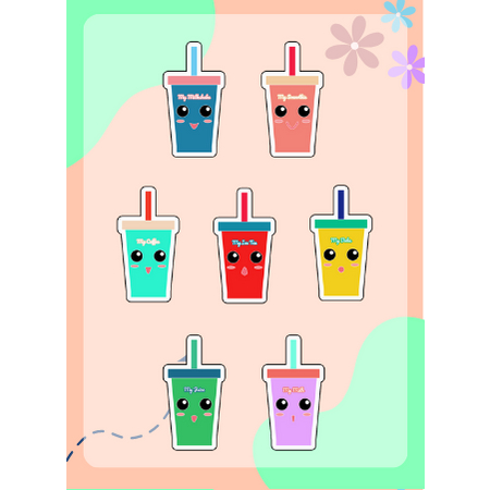 

(7 pcs) My Drink Sticker
