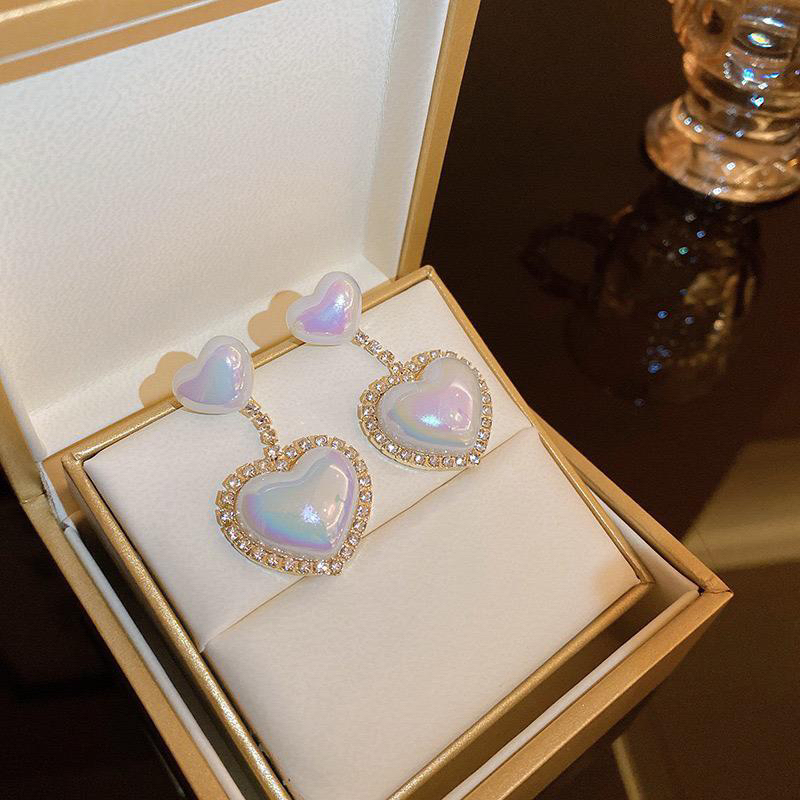 Anting Wanita Love Opal Korea Elegan Vintage Fashion Style Premium