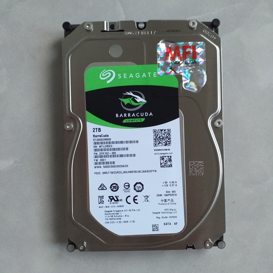 hdd harddisk 2tb seagate barracuda 3,5inch sata mfi