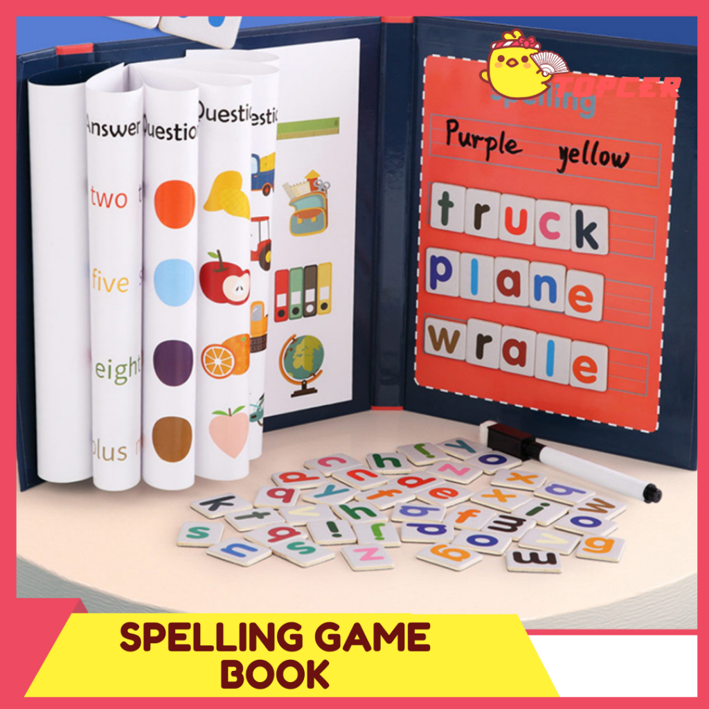 SPELLING GAME BOOK BUKU SCRABBLE MAGNET PUZZLE KAYU MAGHNETIC - MAINAN EDUKASI BELAJAR ANAK / PUZZLE