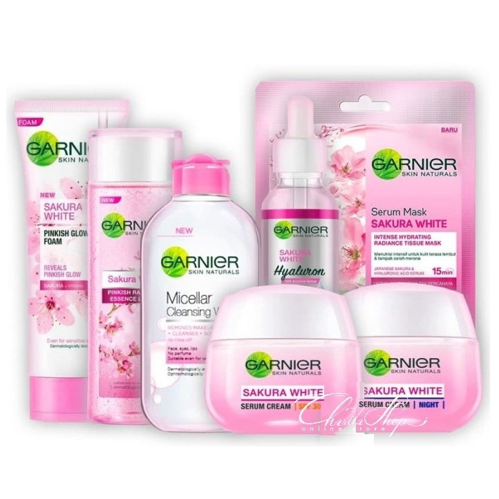 Garnier Sakura White I Day Cream I Night Cream I Essence Hyaluron I Hyaluron Serum I Booster Serum