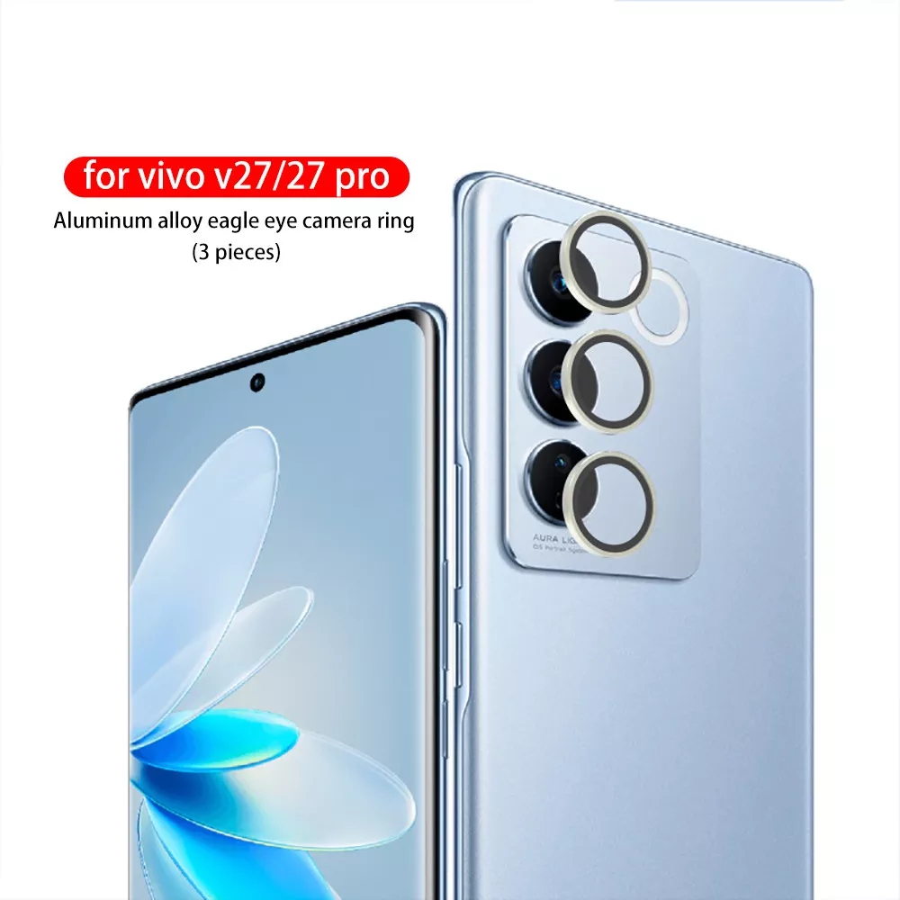 Metal Ring Tempered Glass Anti Gores Camera Kamera Kaca Vivo V27 Vivo V27e