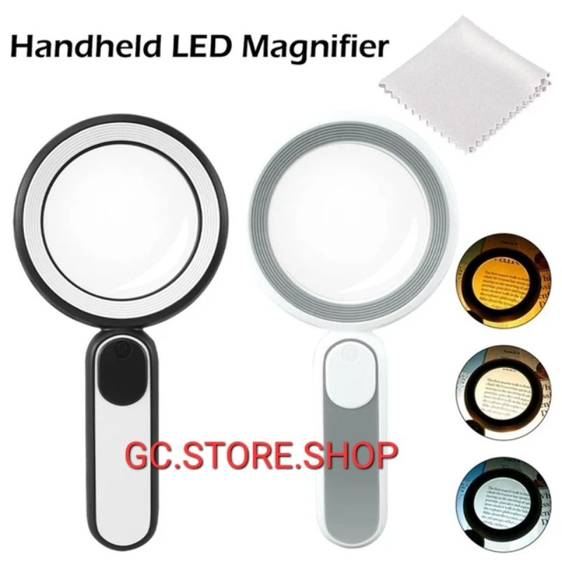 LENSA KACA PEMBESAR MAGNIFIER LAMPU LED 3 WARNA LAYAR SENTUH