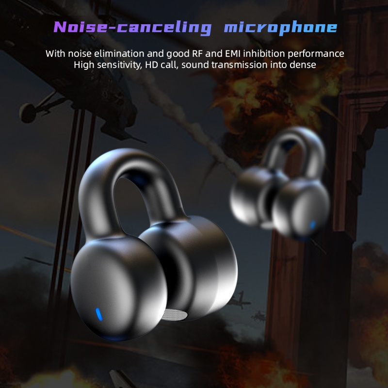 Original FXING K23 Wireless Headphone Bone Conduction Earring Gaming Sports Clip Ear TWS Earphone Bluetooth Smartphone