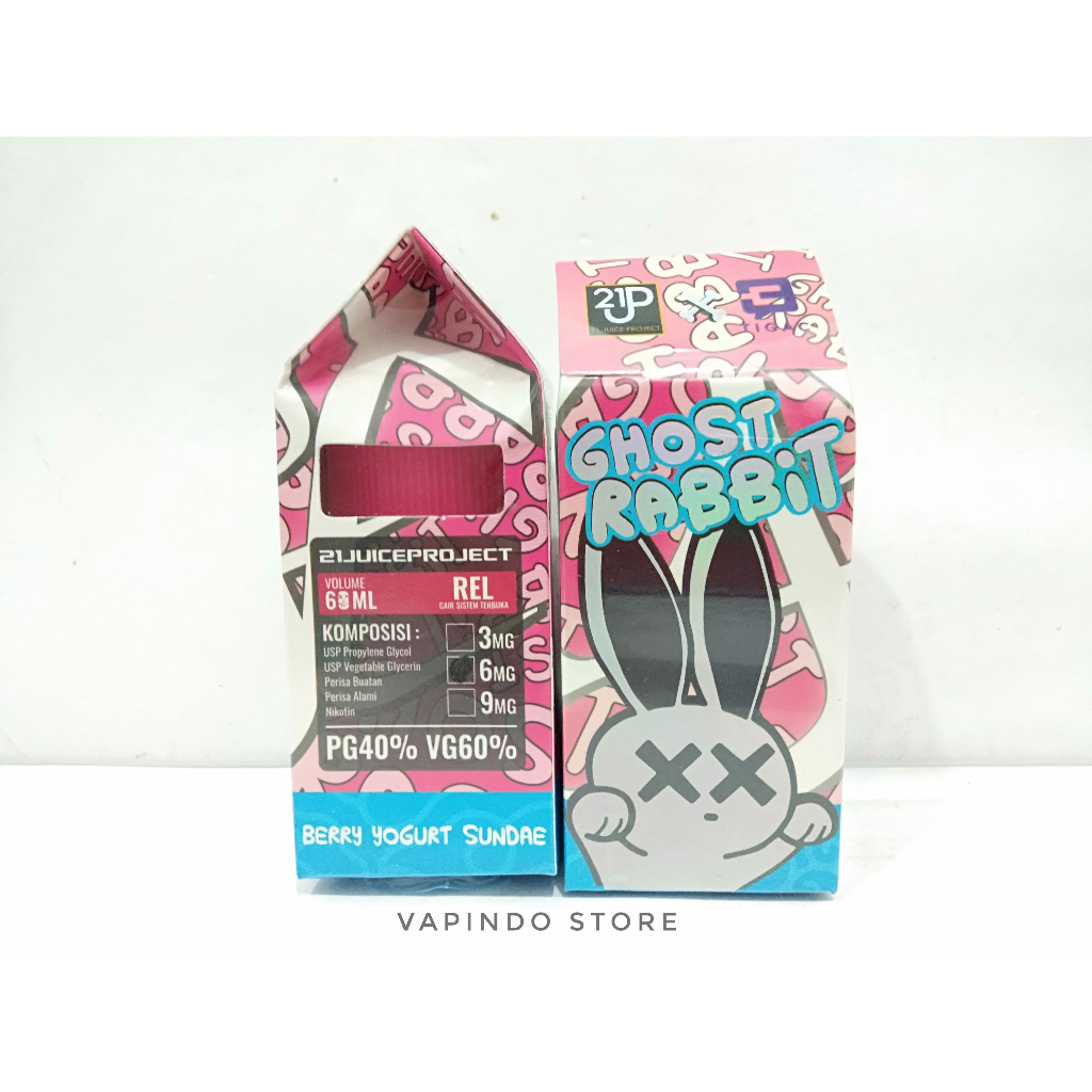 NIC 6MG GHOST RABBIT BERRY YOGURT SUNDAE 60ML BY TIGAC