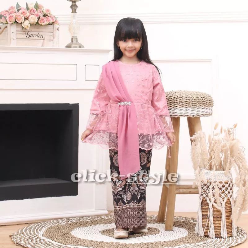 Baju Kebaya Anak Brokat Umur 1-14th Kebaya Anak Perempuan Pakaian Pesta Anak