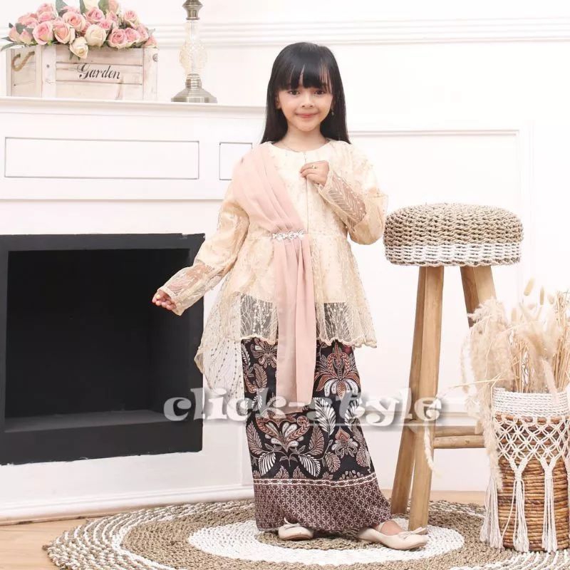 Baju Kebaya Anak Brokat Umur 1-14th Kebaya Anak Perempuan Pakaian Pesta Anak