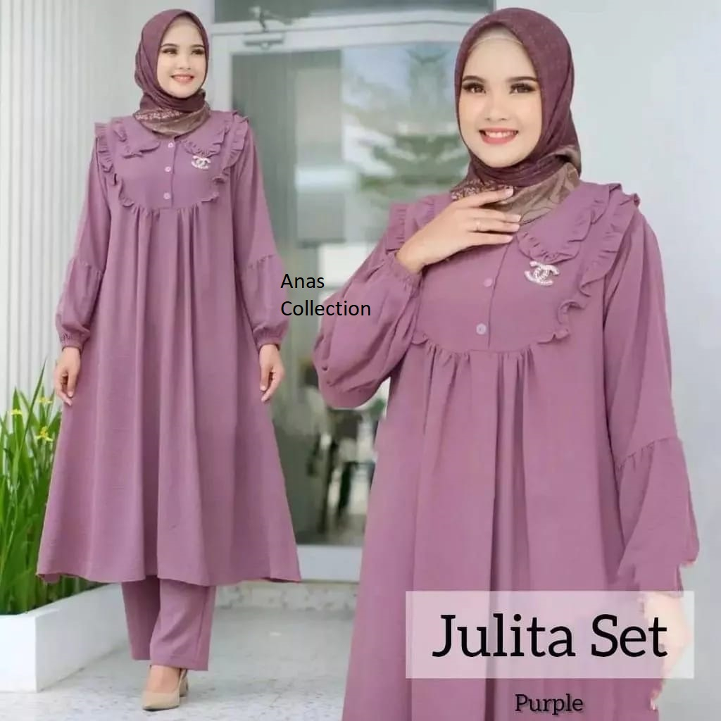 ( bisa COD ]Karima Set Crinkle Airflow Jumbo Ld 125 / One Set Karima Polos / Setelan Polos Jumbo Kar