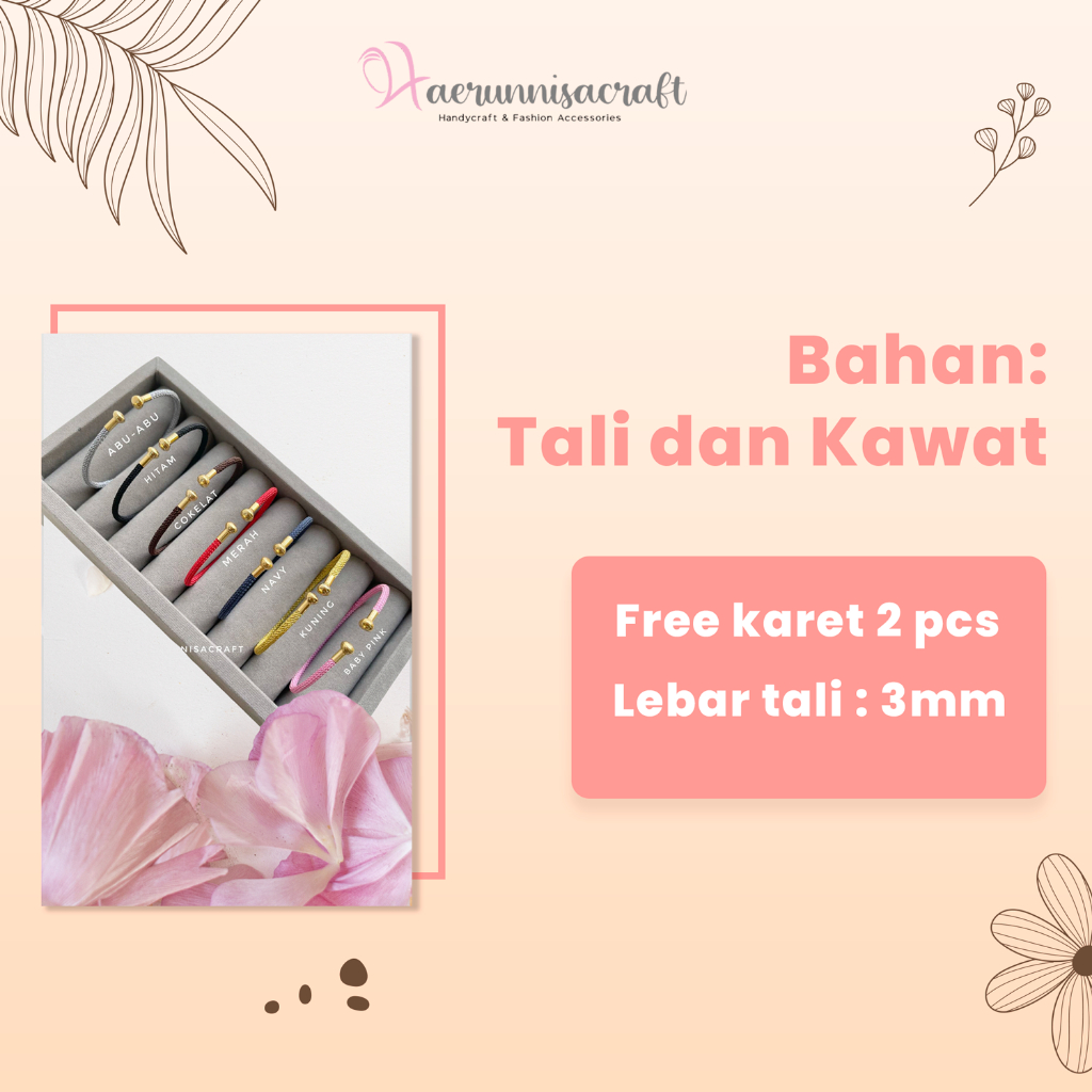 Gelang Tali Kawat Anti Air Model Terbaru (Free karet 2pcs)