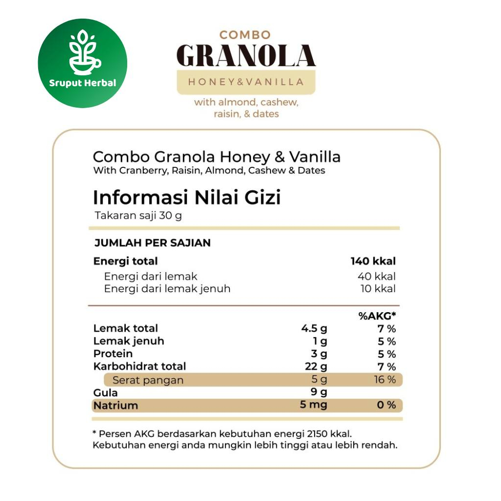 Timur Tengah Granola Vanilla Honey 500gr Sereal Makanan Sehat Sruput Herbal Makanan Sarapan