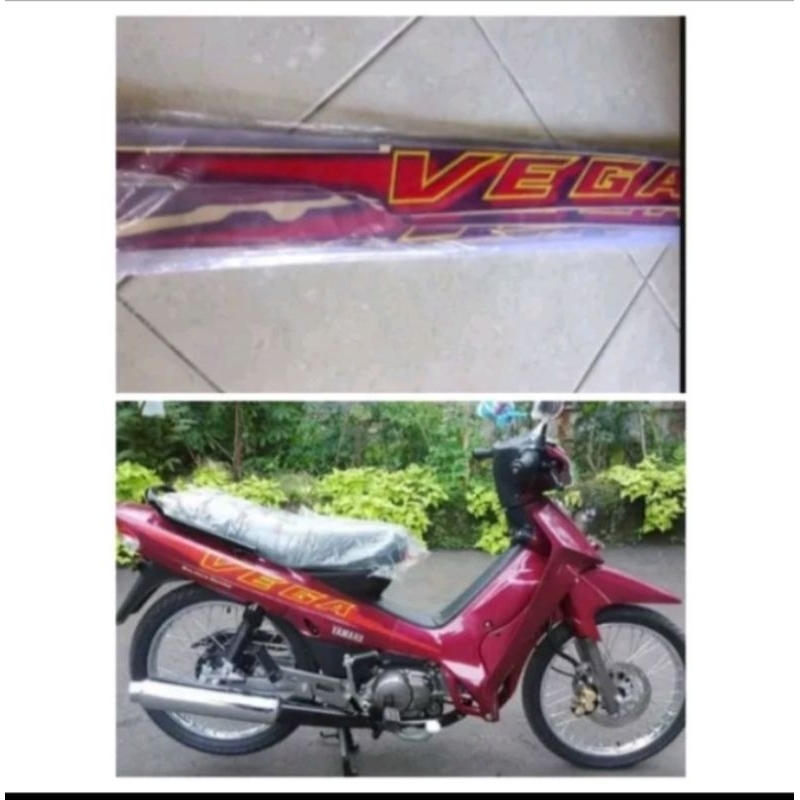 Striping stiker Yamaha Vega Lama merah