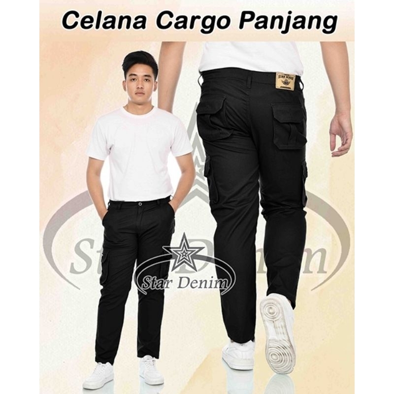 Star Denim - Celana Cargo Panjang Pria - Celana Pria Cargo Jumbo - Cargo Panjang Pria Big Size Terbaru - Celana Cargo Panjang Pdl Gamblok Banyak Saku Trending