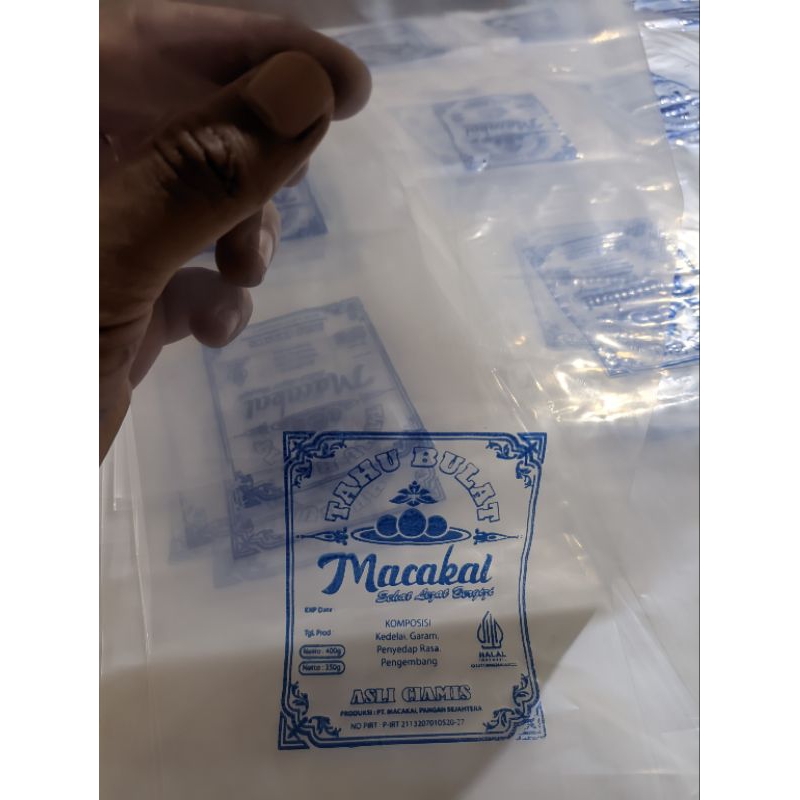 

Sablon Plastik, PE/PP Kemasan Tahu, Sotong, Tempe, Surundeng, Dll. Berat 1kg